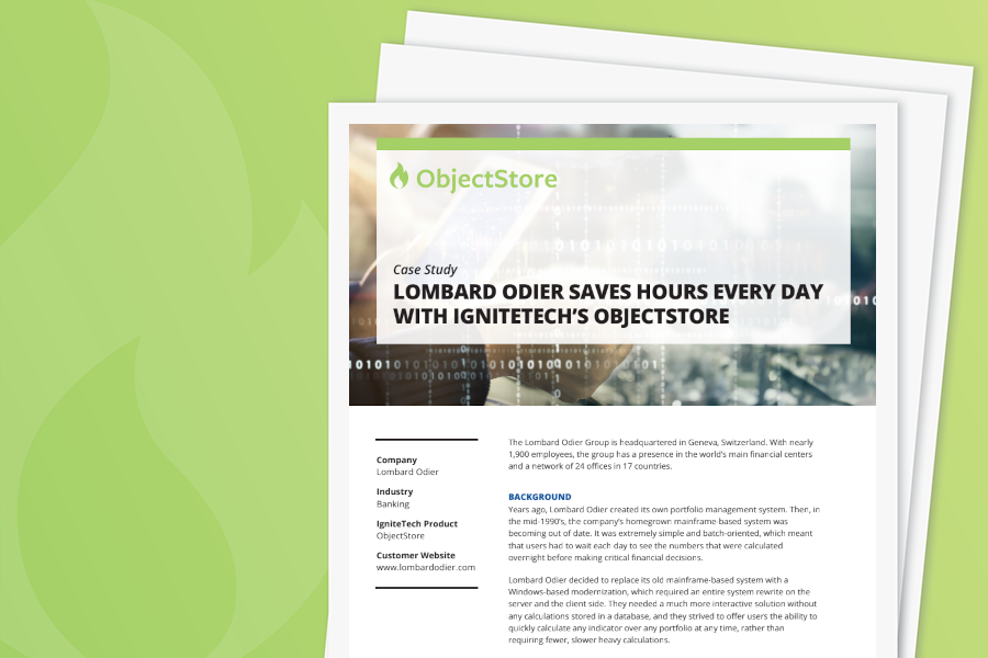 ObjectStore Lombard Odier Use Case