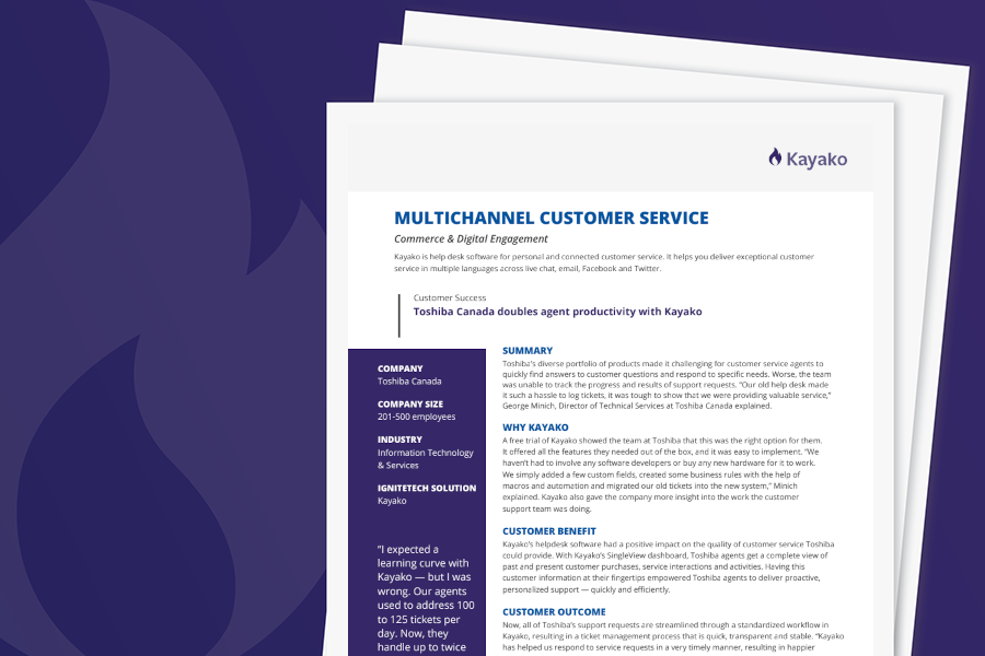 Kayako Toshiba Use Case: Multichannel Customer Service