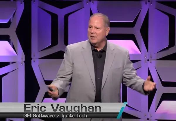 IgniteTech’s CEO Eric Vaughan at the Generative AI Expo “AI or Bust: The Non-Negotiable Revolution.”